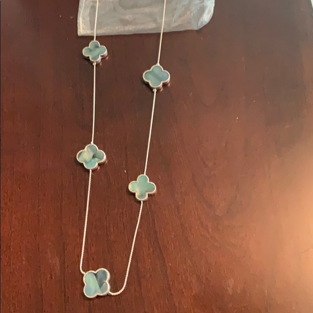 Silver long necklace